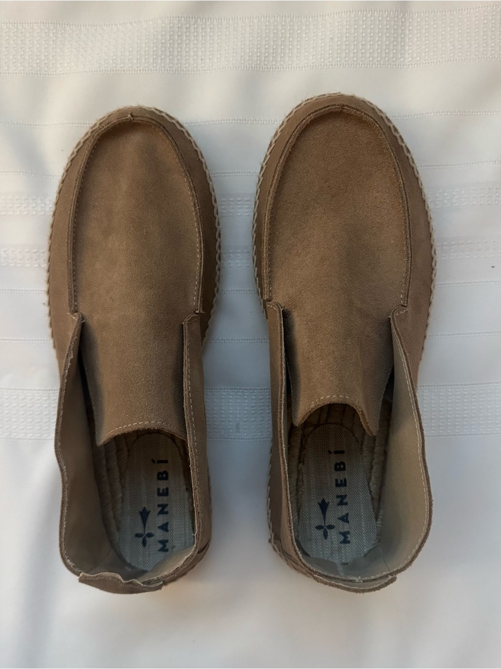 Manebi Suede Traveler Ankle Boot Espadrilles Men’s 42 NWOT Taupe Brown